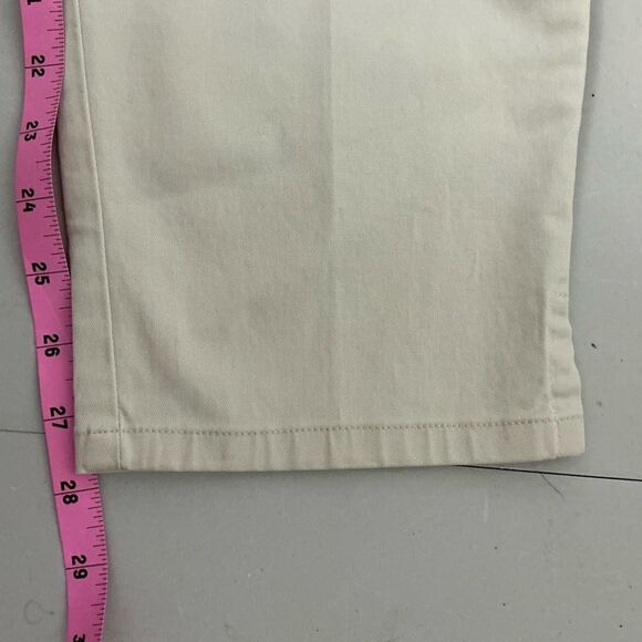 TALBOTS Women's cream White Stretch cropped pants Size 14 - Picture 7 of 7